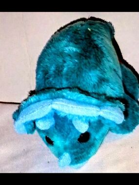 Teal Plush Triceratops Stuffed Toy